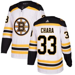 Mænd NHL Boston Bruins Trøjer Zdeno Chara #33 Authentic Hvid Udebane